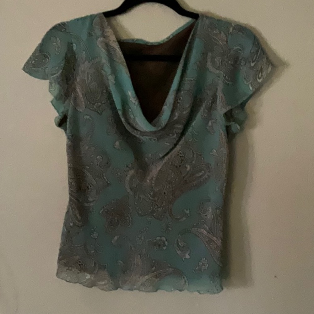 Woman’s Vintage Paisley Blouse with Kimono Sleeves - Size S